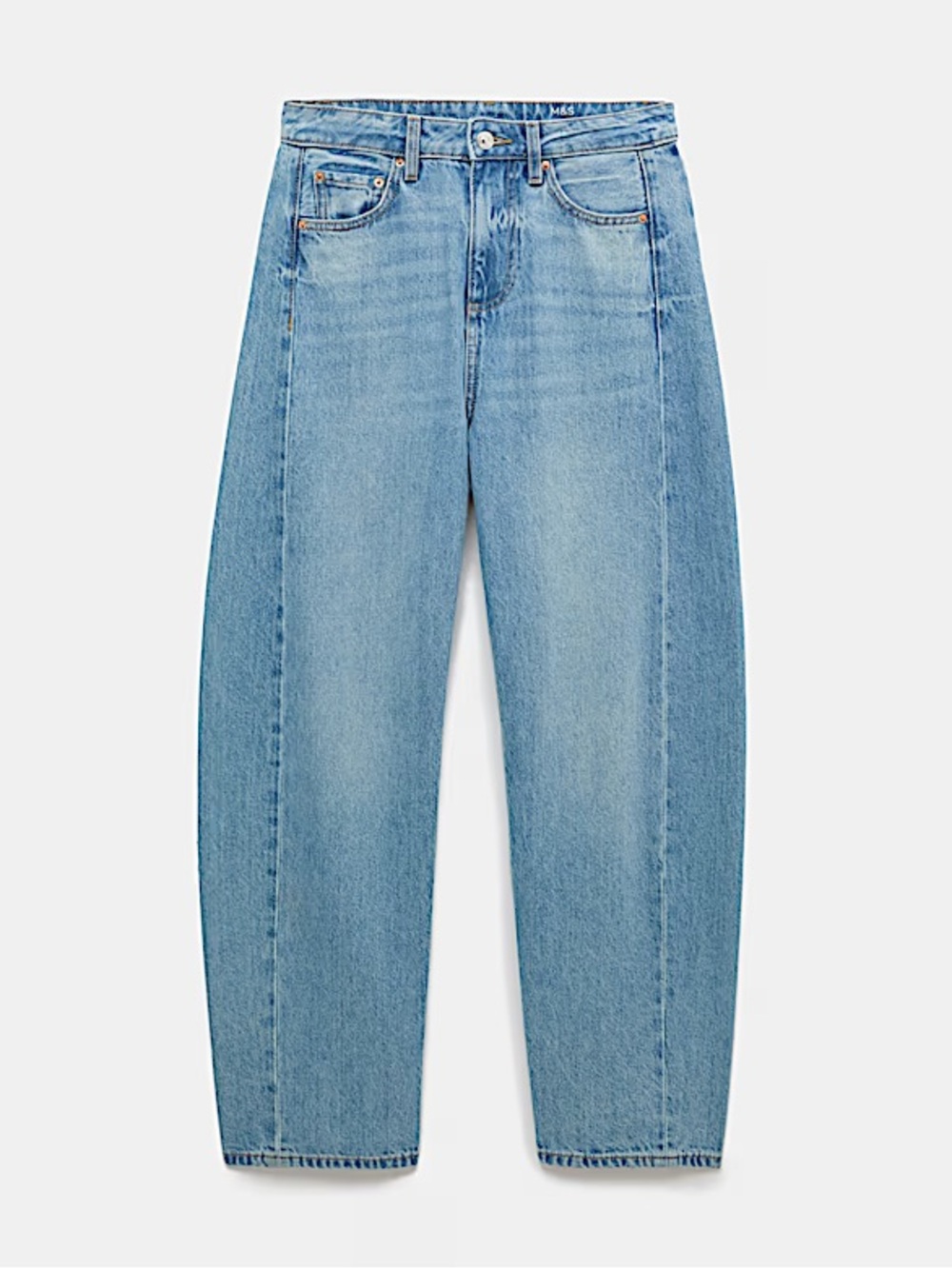 Light Blue High-Rise Barrel Leg M&D Jeans